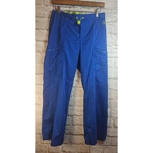 ANTIDOTE Women Scrub Pants Size M Aqua Blue 4 Pocket Elastic Waist Leg Drawstrng